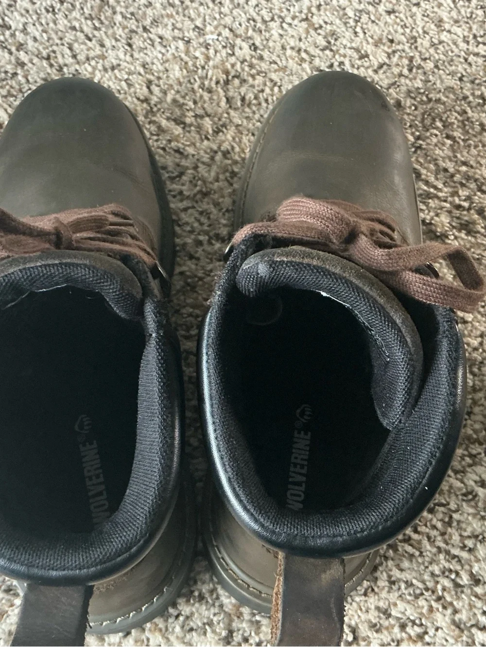 Wolverine Brown Leather Lace-Up Work Boots